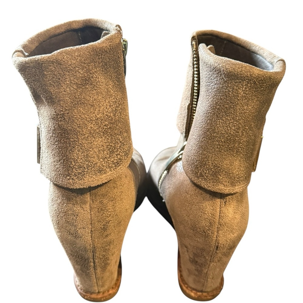 Johnston & Murphy Suede Wedge Ankle Boots Taupe Size 7 - Picture 7 of 10